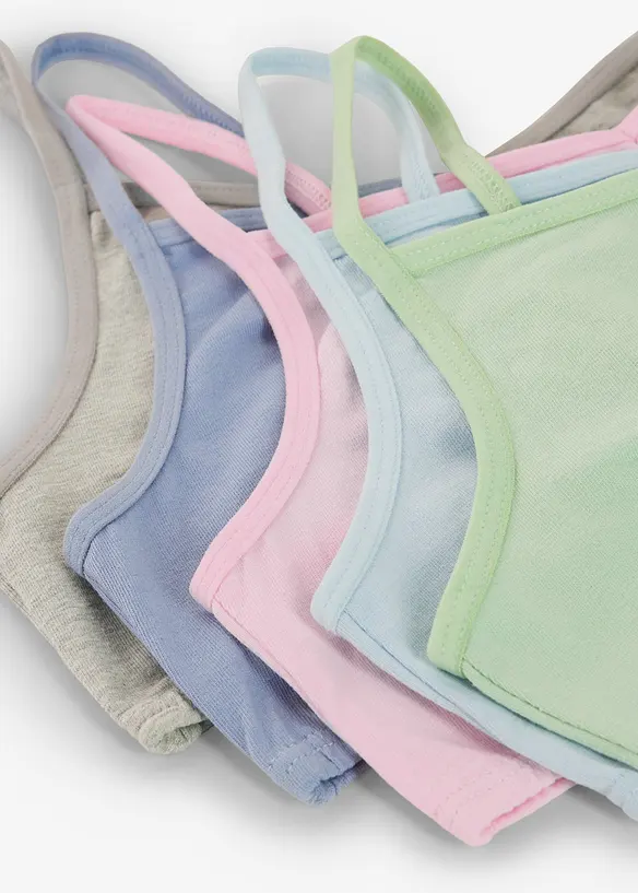 Bustier aus elastischem Bio-Baumwoll-Mix (5er Pack) in grün - bonprix