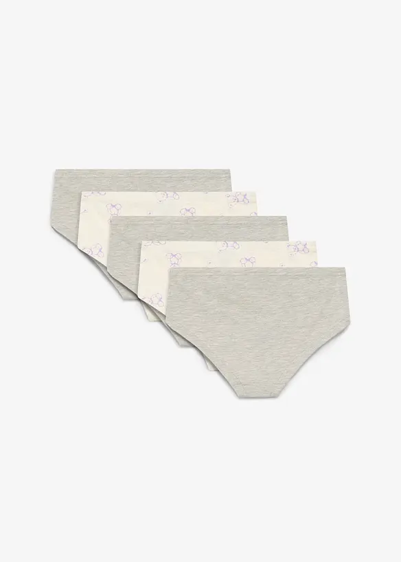 Panty aus weichem Bio-Baumwoll-Mix (5er Pack) in grau von hinten - bonprix