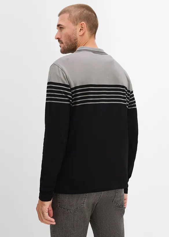 Poloshirt aus reiner Bio-Baumwolle in grau von hinten (im Anschnitt) - bonprix