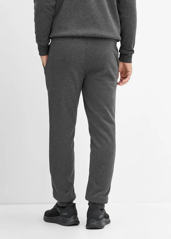Thermo-Jogginghose mit flauschigem Teddyfleece in grau von hinten - bonprix