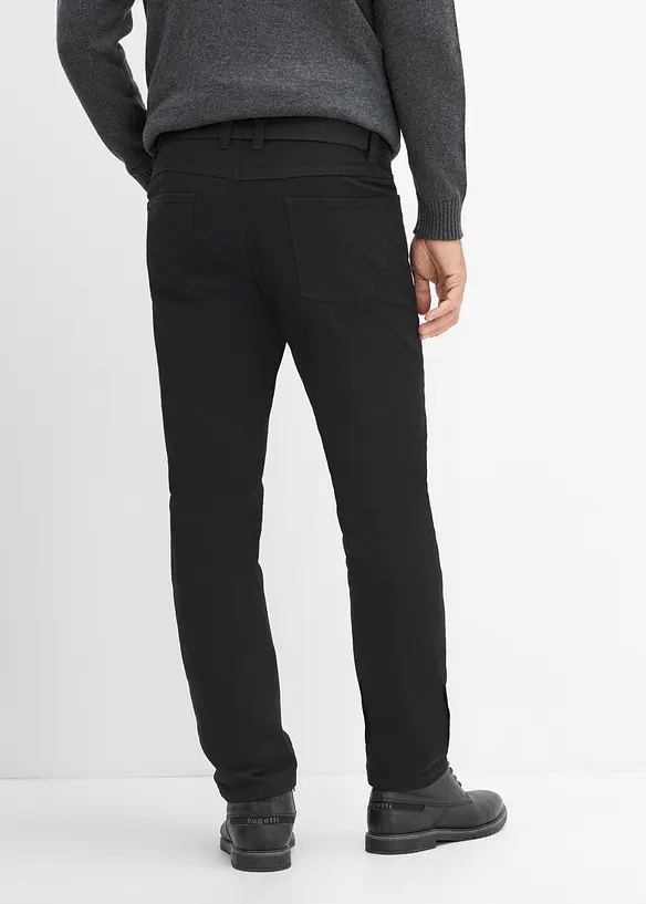 Regular Fit Thermohose mit Gürtel, Straight in schwarz von hinten - bonprix