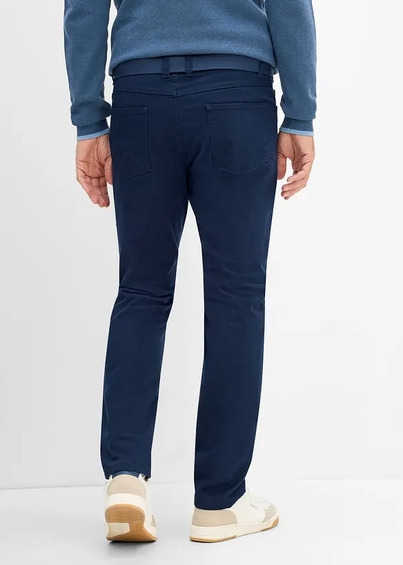 Regular Fit Thermohose mit Gürtel, Straight in blau von hinten - bonprix