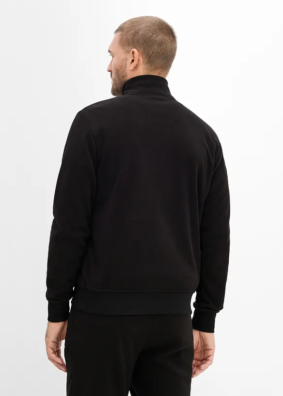 Fleecepullover in Regular Fit in schwarz von hinten (im Anschnitt) - bonprix