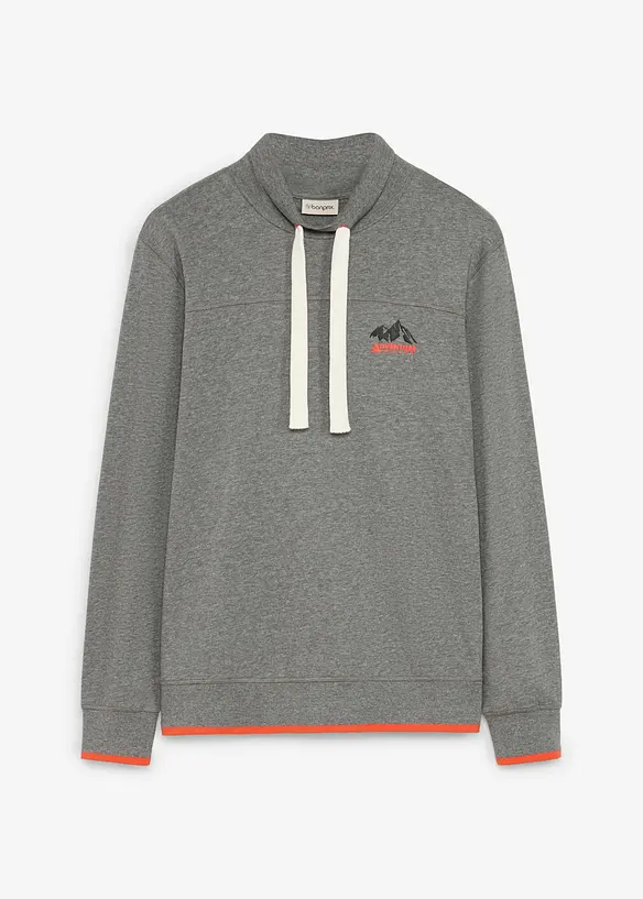 Sweatshirt in Regular Fit in grau von vorne - bonprix