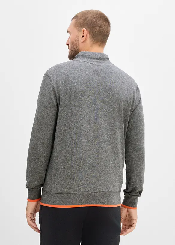 Sweatshirt in Regular Fit in grau von hinten (im Anschnitt) - bonprix