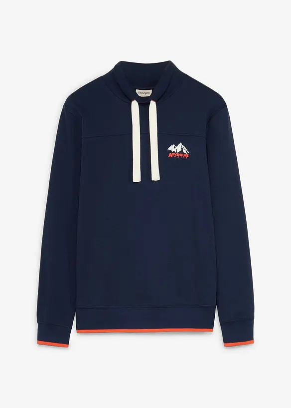 Sweatshirt in Regular Fit in blau von vorne - bonprix