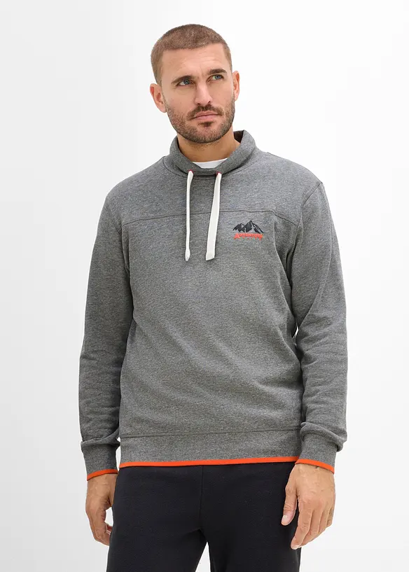 Sweatshirt in Regular Fit in grau von vorne (im Anschnitt) - bonprix