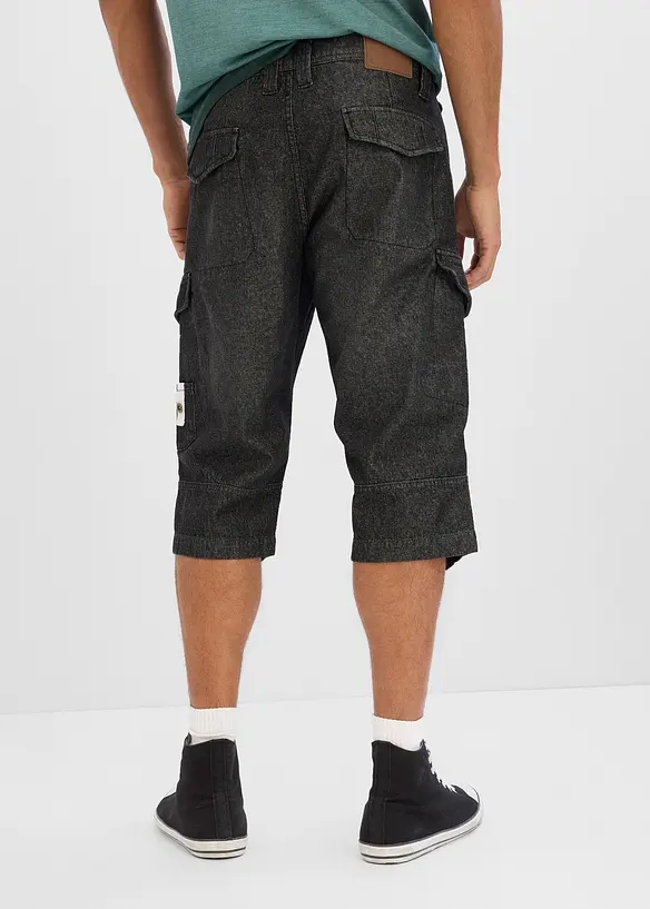 Leichte Jeans-Long-Cargobermuda, Relaxed Fit in schwarz von hinten - bonprix Leichte Jeans-Long-Cargobermuda, Relaxed Fit in schwarz von hinten - bonprix