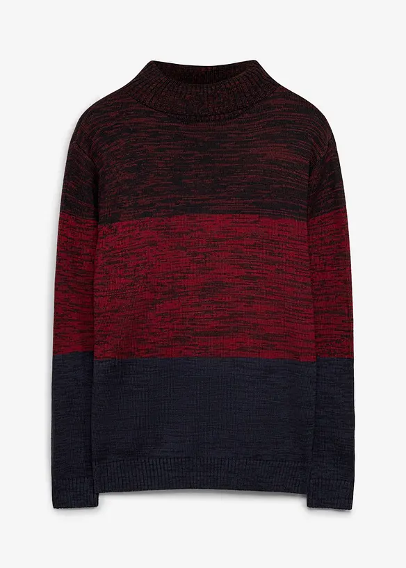 Rollkragenpullover in Regular Fit in rot von vorne - bonprix