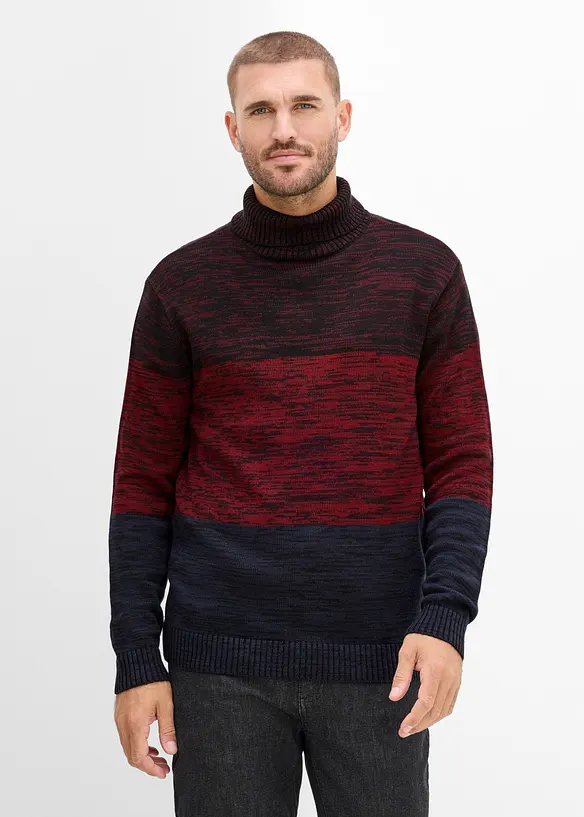 Rollkragenpullover in Regular Fit in rot von vorne (im Anschnitt) - bonprix