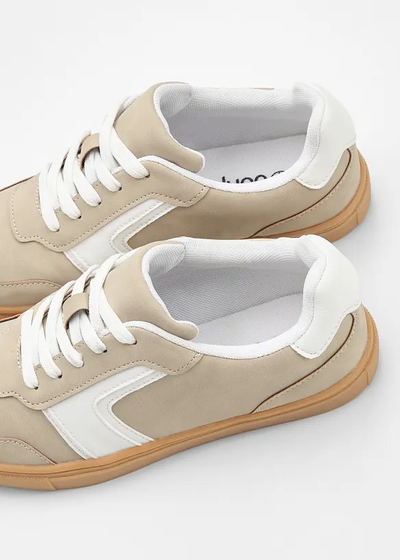 Sneaker im Retrolook in beige - bonprix
