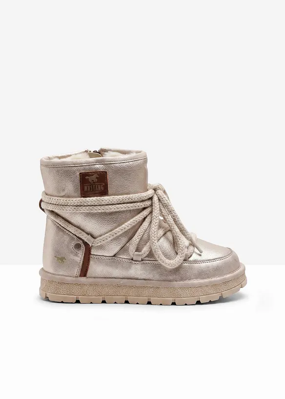 Gefütterte Mustang Schnürboots in beige - Mustang