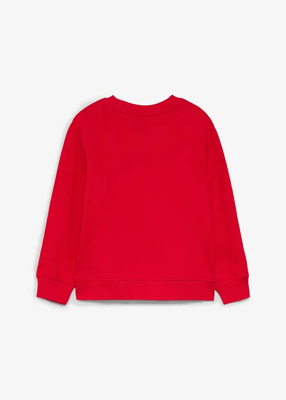 Weihnachtliches Sweatshirt aus Bio Baumwolle in rot von hinten - bonprix