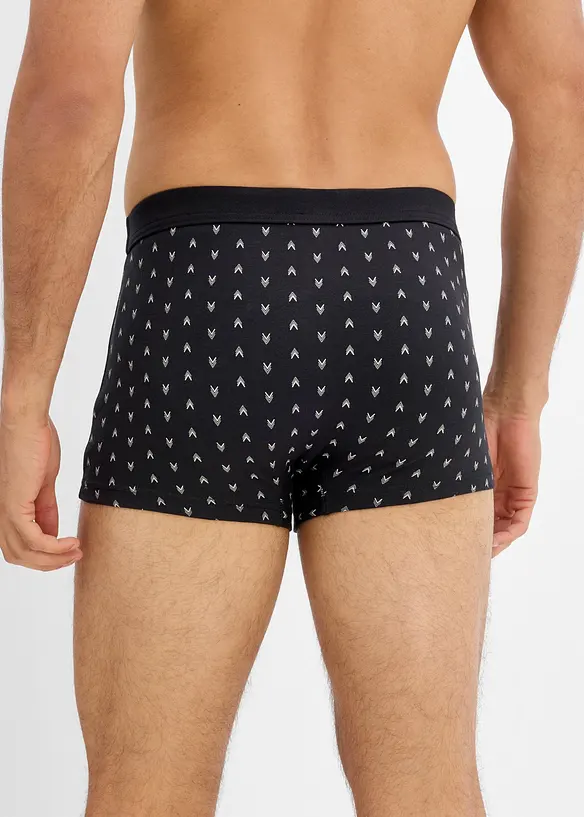 Boxershorts eng mit weicher Baumwolle (4er Pack) in schwarz von hinten - bonprix