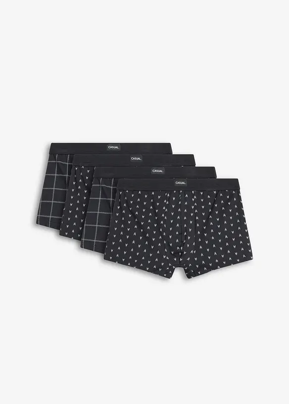 Boxershorts eng mit weicher Baumwolle (4er Pack) in schwarz - bonprix