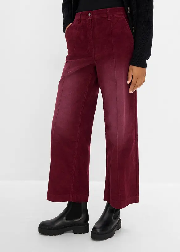 Cordhose aus Baumwoll-Mix in rot von vorne - bonprix