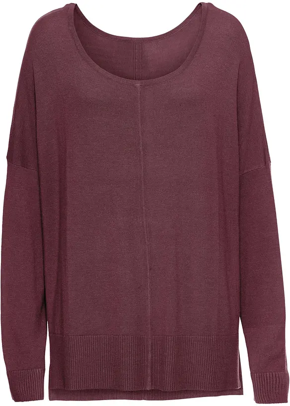 Oversize-Strickpullover in rot von vorne - bonprix