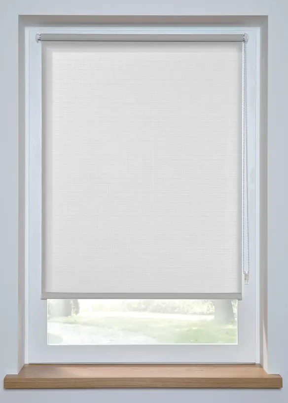 Sichtschutzrollo in Leinenoptik in grau - bonprix