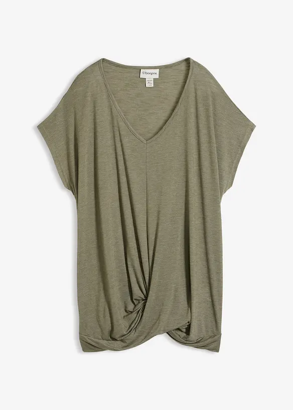 Shirt aus Viskose-Mix in grün von vorne - bonprix