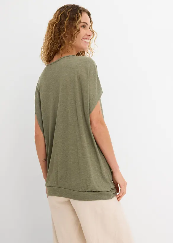 Shirt aus Viskose-Mix in grün von hinten (im Anschnitt) - bonprix