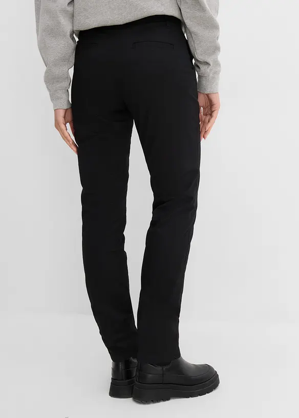 Gefütterte Chinohose aus elastischem Baumwoll-Mix in schwarz von hinten - bonprix Gefütterte Chinohose aus elastischem Baumwoll-Mix in schwarz von hinten - bonprix