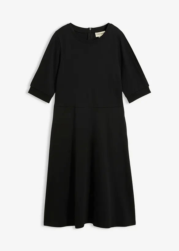 Shirtkleid aus schwerer Bio-Baumwolle in schwarz von vorne - bonprix