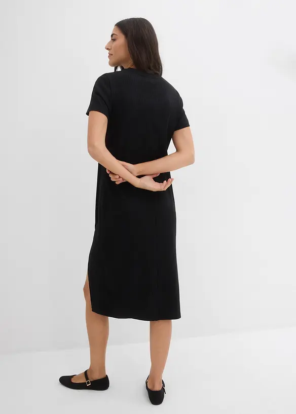 Shirtkleid aus Strukturware in schwarz von hinten (Totalaufnahme) - bonprix Shirtkleid aus Strukturware in schwarz von hinten (Totalaufnahme) - bonprix
