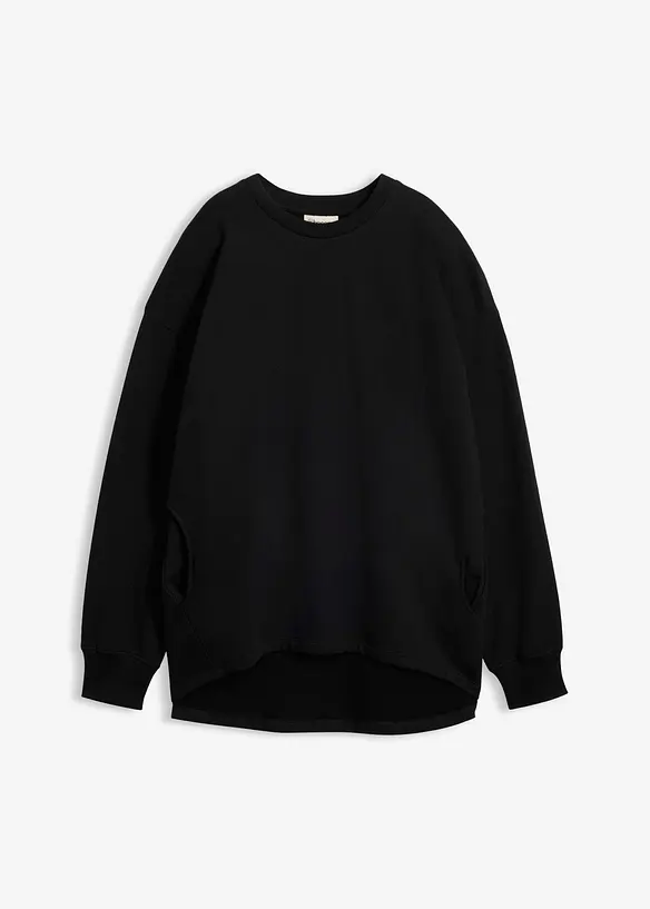 Oversize Sweatshirt in schwarz von vorne - bonprix