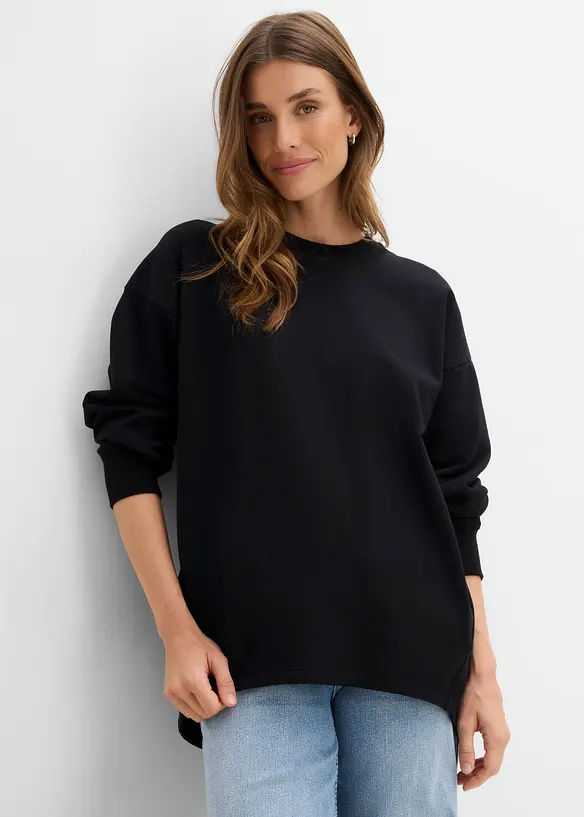 Oversize Sweatshirt in schwarz von vorne (im Anschnitt) - bonprix