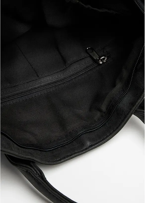 Rucksack mit Außentaschen in schwarz geöffnet - bonprix