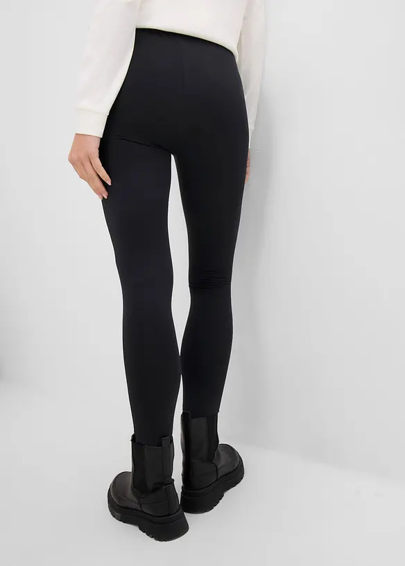 Thermo-Leggings mit Bequembund in schwarz von hinten - bonprix