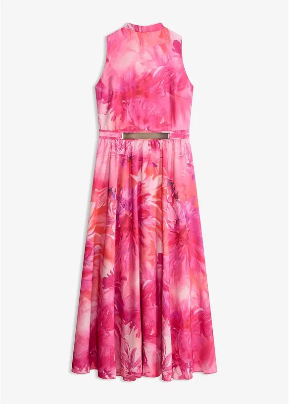 Chiffonkleid mit Kragen und Taillen-Einsatz in pink von vorne - bonprix Chiffonkleid mit Kragen und Taillen-Einsatz in pink von vorne - bonprix