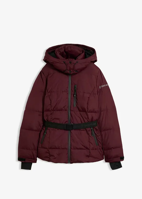 wasserabweisende Ski Daunenjacke mit wärmeisolierender Funktion in rot von vorne - bonprix