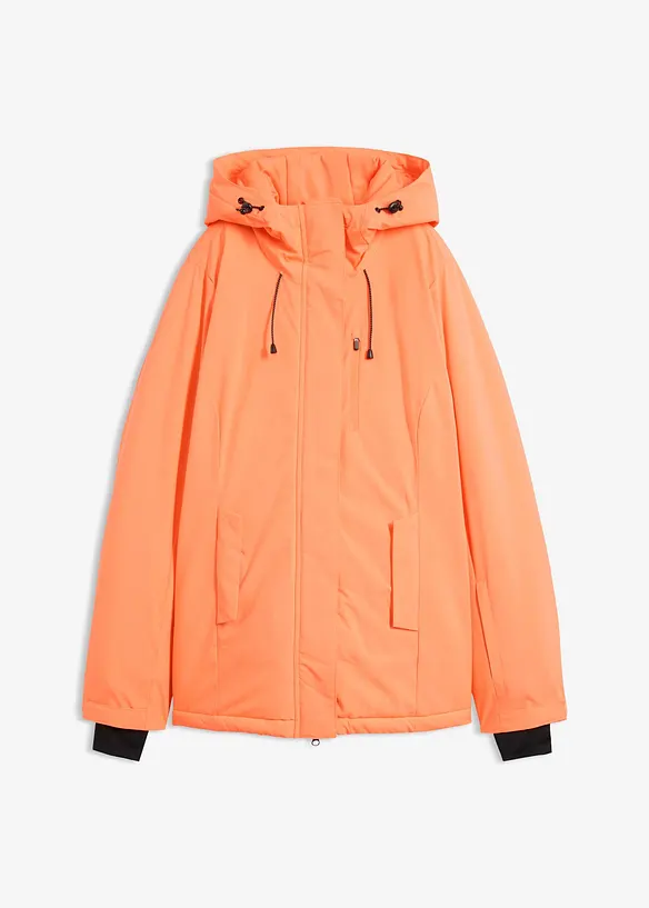 Wasserabweisende Skijacke in pink von vorne - bonprix