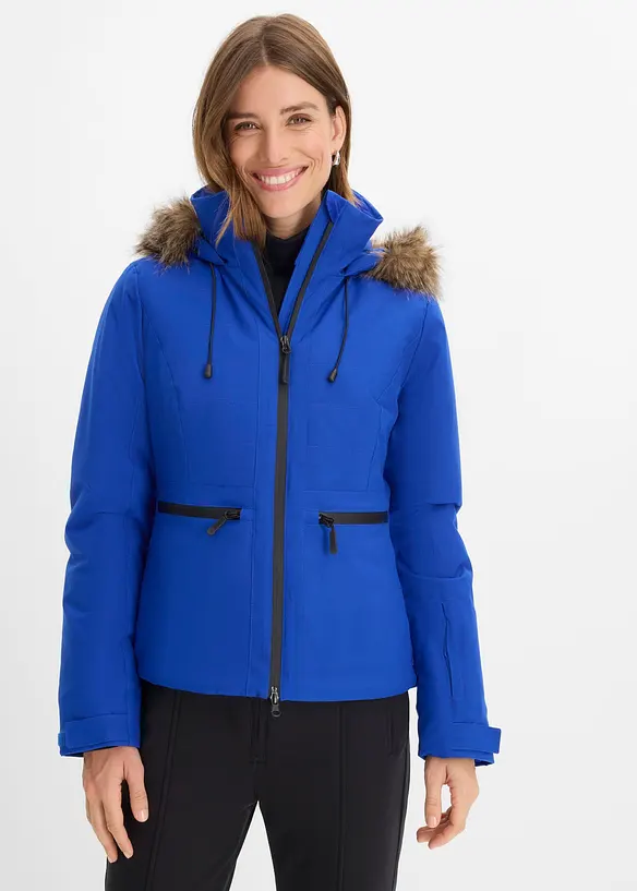 Wasserabweisende Skijacke in blau von vorne (im Anschnitt) - bonprix
