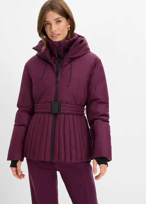 Wasserabweisende Skijacke in lila von vorne (im Anschnitt) - bonprix