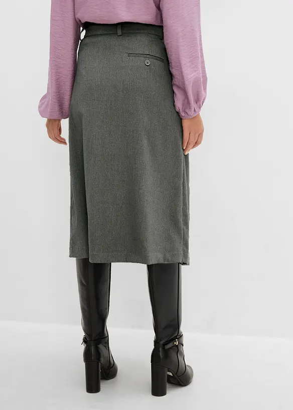 Midirock aus softem Viskose-Mix in grau von hinten - bonprix Midirock aus softem Viskose-Mix in grau von hinten - bonprix