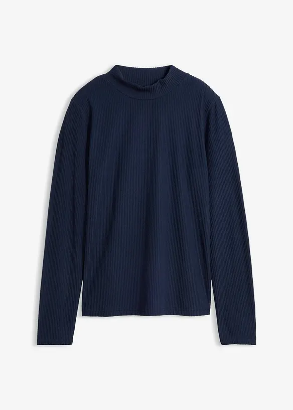 Thermoshirt mit Stehkragen in blau von vorne - bonprix Thermoshirt mit Stehkragen in blau von vorne - bonprix