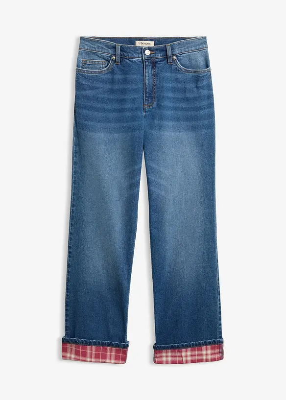 Straight-Jeans High Waist in blau von vorne - bonprix