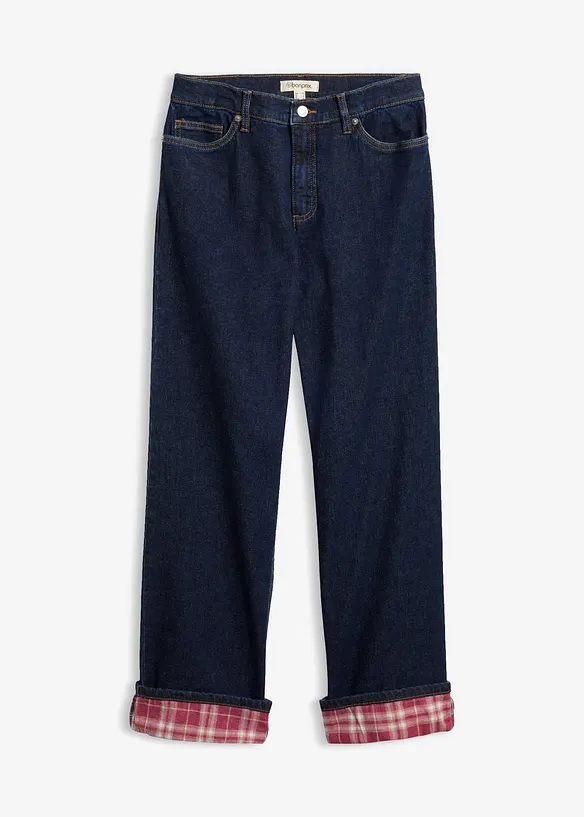 Straight-Jeans High Waist in blau von vorne - bonprix