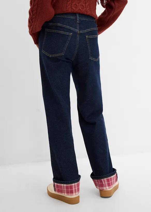 Straight-Jeans High Waist in blau von hinten - bonprix