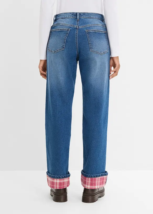 Straight-Jeans High Waist in blau von hinten - bonprix