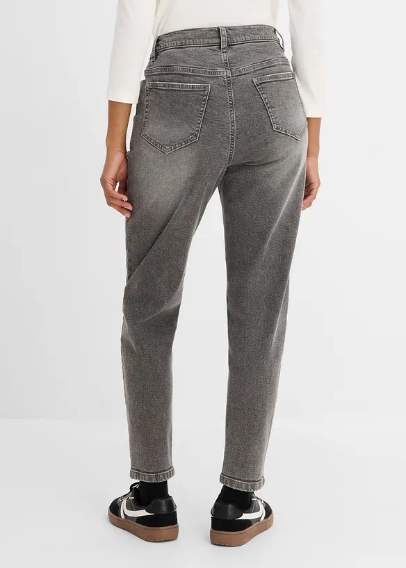 Mom-Jeans High Waist in grau von hinten - bonprix