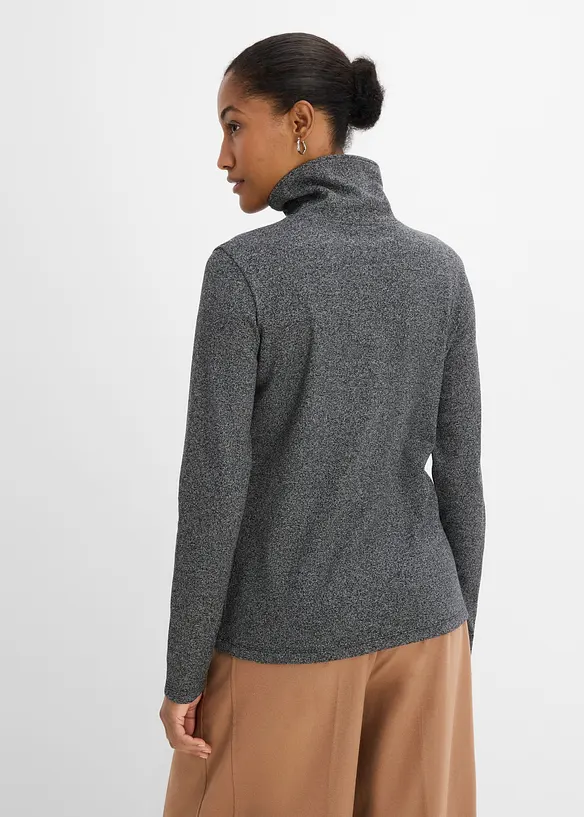 Langarmshirt mit Knopfleiste in schwarz von hinten (im Anschnitt) - bonprix Langarmshirt mit Knopfleiste in schwarz von hinten (im Anschnitt) - bonprix