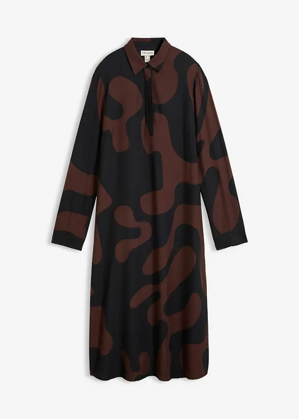 Blusenkleid aus feiner Viskose in braun von vorne - bonprix Blusenkleid aus feiner Viskose in braun von vorne - bonprix