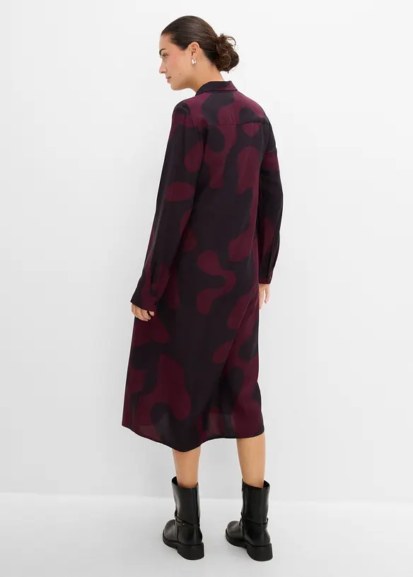 Blusenkleid aus feiner Viskose in rot von hinten (Totalaufnahme) - bonprix Blusenkleid aus feiner Viskose in rot von hinten (Totalaufnahme) - bonprix