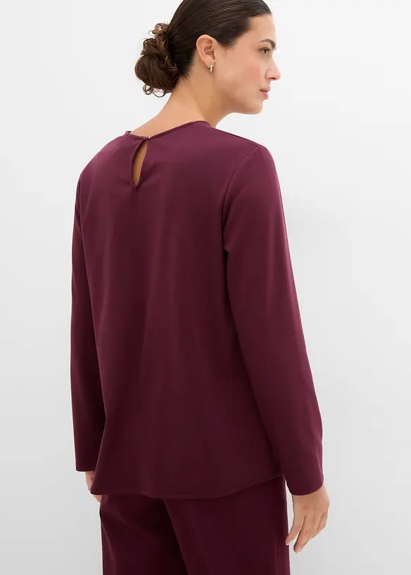 Langarmshirt aus feinem Viskose-Mix in rot von hinten (im Anschnitt) - bonprix