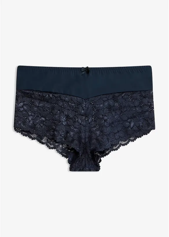 Maxipanty mit Spitze in blau von vorne - bonprix