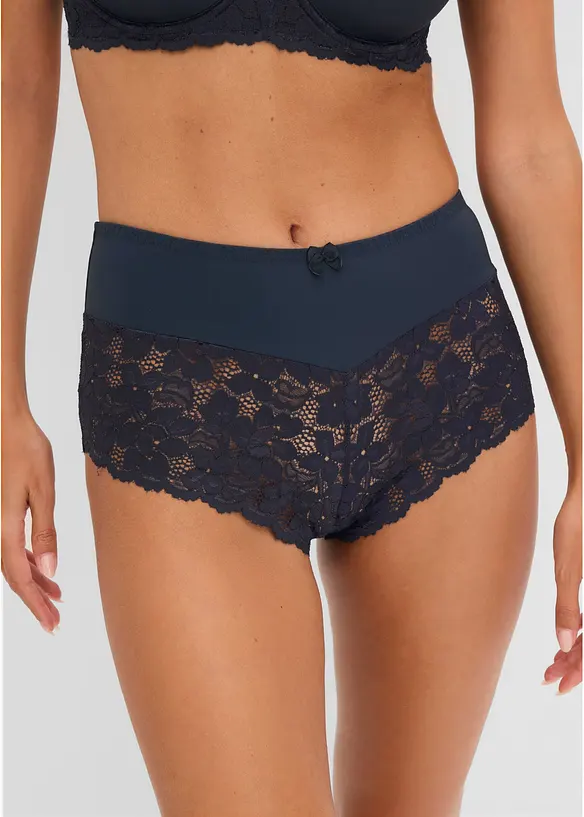 Maxipanty mit Spitze in blau von vorne - bonprix