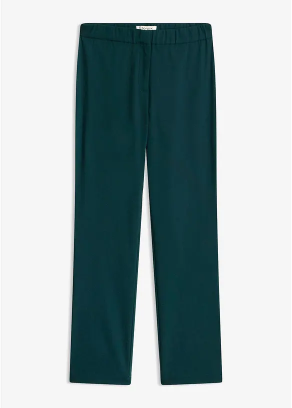 Stretch-Hose aus elastischem Bengalin in grün von vorne - bonprix